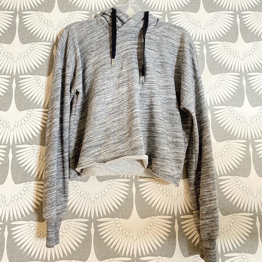 Abercrombie & Fitch Heather Grey Cropped Hoodie